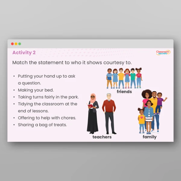 An image of the LKS2 Values - Courtesy Resource