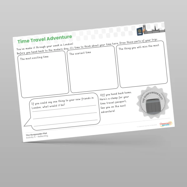 An image of the Time Travel Adventure - The Gunpowder Plot Resource