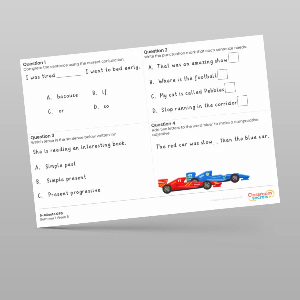 An image of the 5-Minute GPS Summer 1 Week 5 Resource