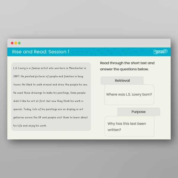 An image of the Rise and Read L. S. Lowry Resource