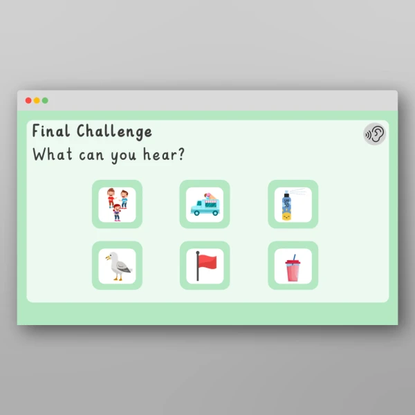 An image of the Phase 1 Phonics Environmental Sounds Seaside PPT Resource