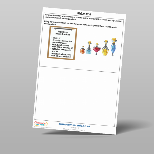 Year 2 Divide By 5 Discussion Problem Resource | Classroom Secrets
