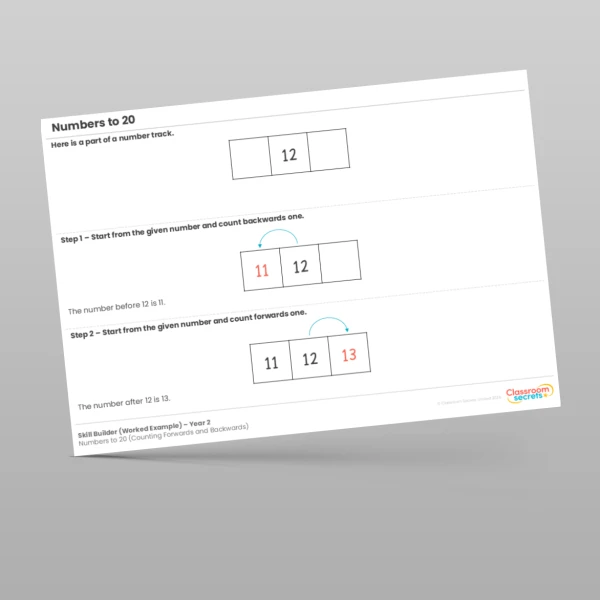 An image of the Numbers to 20 (Counting Forwards and Backwards) Skill Builder Resource