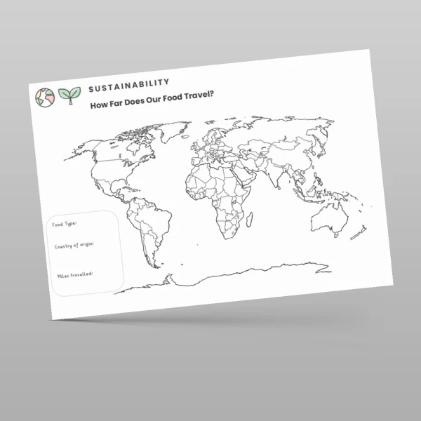 An image of the Fairtrade Fortnight How Far Does Our Food Travel? Worksheet Resource