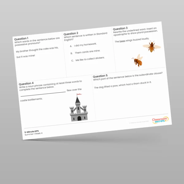 An image of the 5-Minute GPS Summer 1 Week 4 Resource