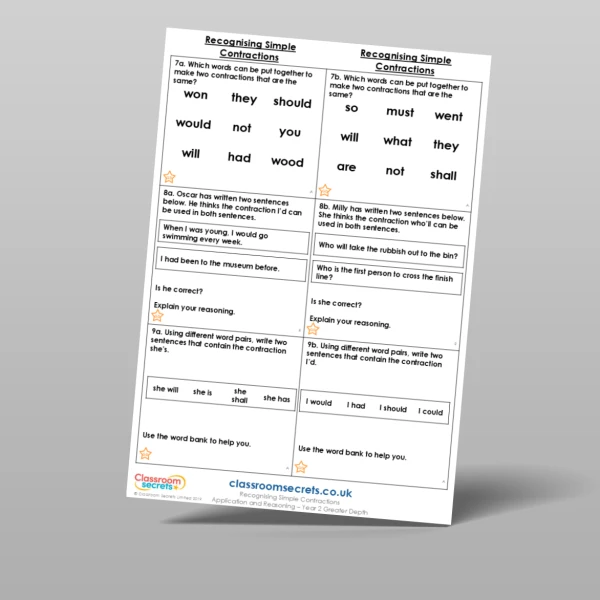 An image of the Free Recognising Simple Contractions Application and Reasoning Resource