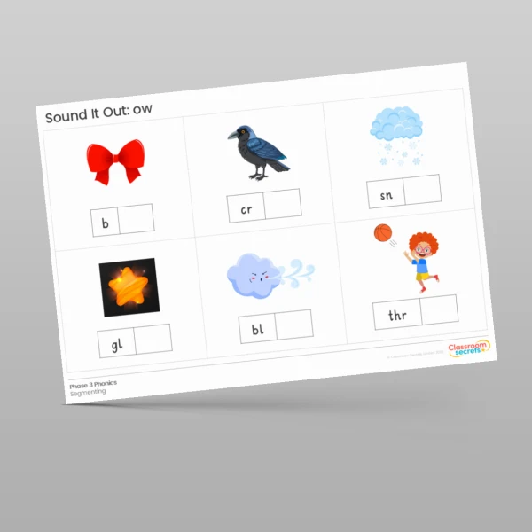 An image of the Phonics Sound It Out: ow Resource