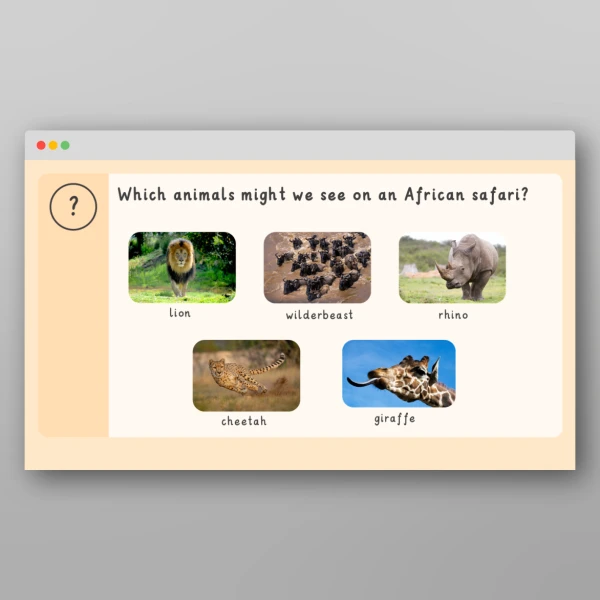 An image of the Amazing World - African Safari Introductory PPT Resource