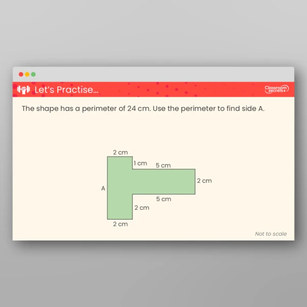 An image of the Calculate the Perimeter of Rectilinear Shapes Teaching PPT Resource