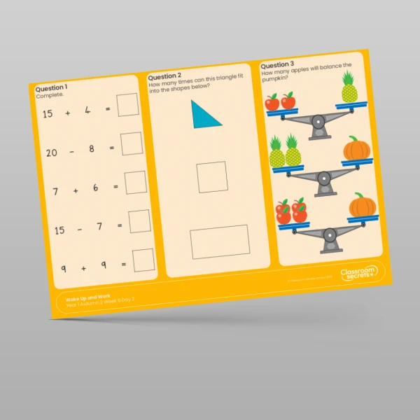 An image of the Autumn 2 Week 6 Wake Up and Work Resource