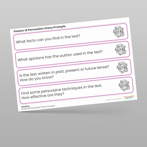 An image of the Powers of Persuasion Oracy Prompts Resource