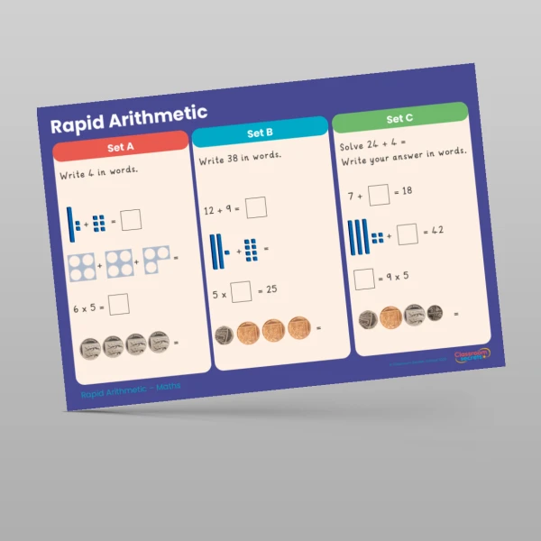 An image of the Spring 2 Week 1 Rapid Arithmetic Resource