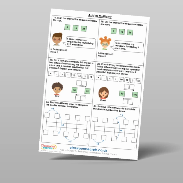An image of the Add or Multiply Reasoning and Problem Solving Resource