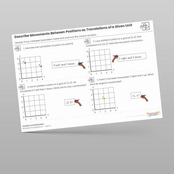 An image of the Position and Direction Mistake Investigators Resource