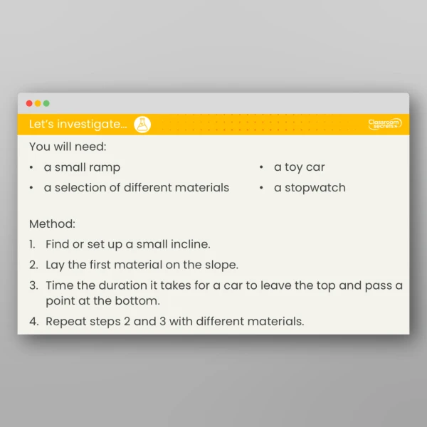 An image of the Lesson 2: What is Friction? Investigation Lesson Resource