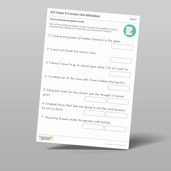 An image of the Summer 1 Week 1 Spelling - S37 Pack 5 - Year 2 common exception words Resource