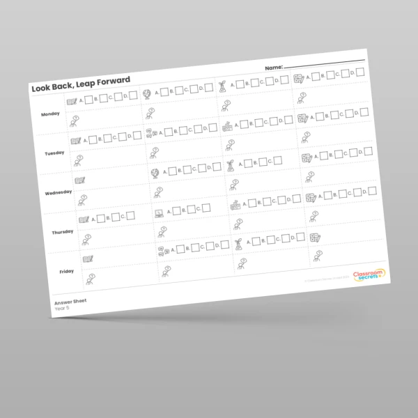 An image of the Look Back, Leap Forward Answer Sheet Resource
