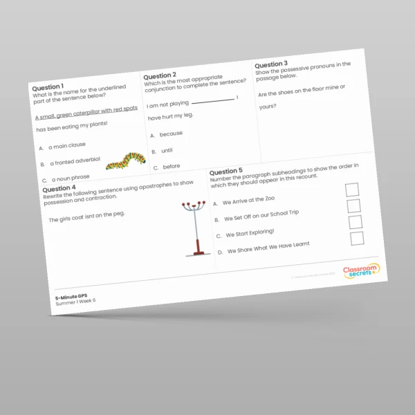 An image of the 5-Minute GPS Summer 1 Week 6 Resource