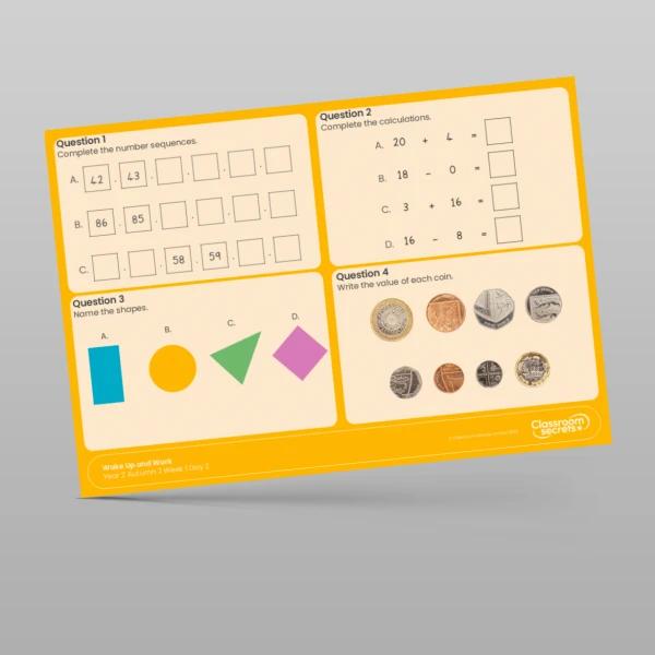 An image of the Autumn 2 Week 1 Wake Up and Work Resource