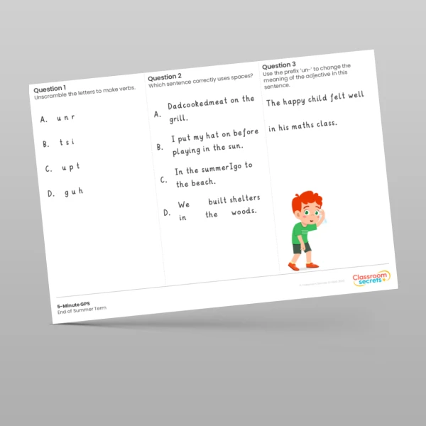 An image of the 5-Minute GPS End of Summer Term Resource