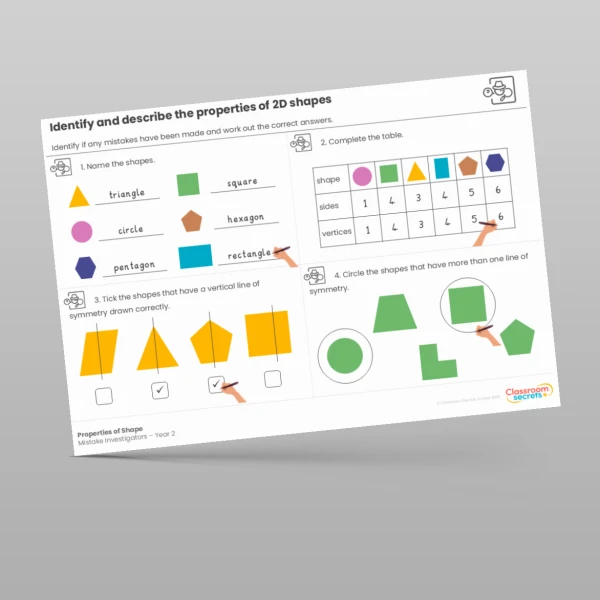An image of the Properties of Shape Mistake Investigators Resource