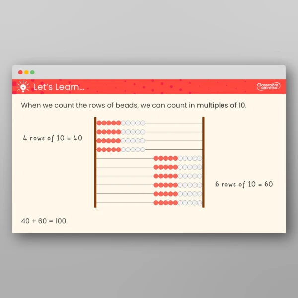 An image of the Bonds to 100 (Tens)Teaching PPT Resource