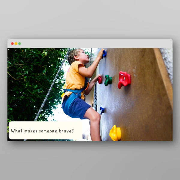 An image of the Courage and Bravery I Wonder Discussion Prompts Resource