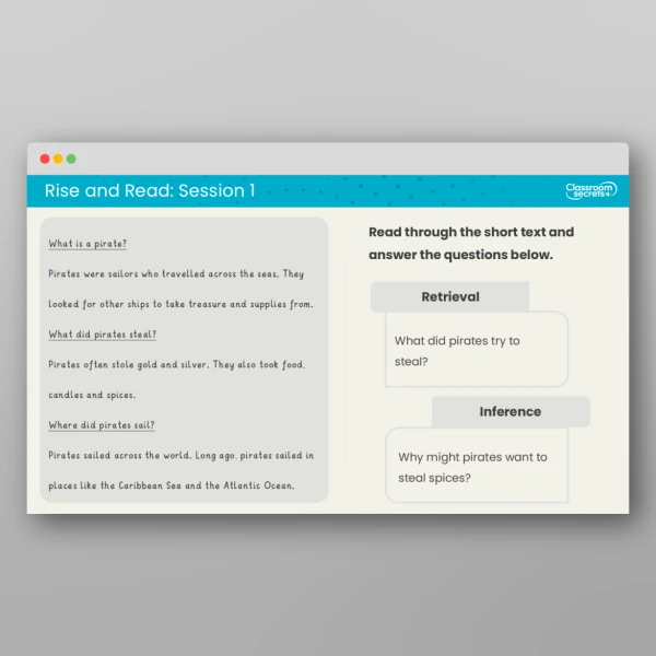 An image of the Rise and Read Pirates Resource