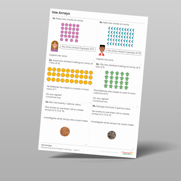 Use Arrays Reasoning and Problem Solving Resource | Classroom Secrets