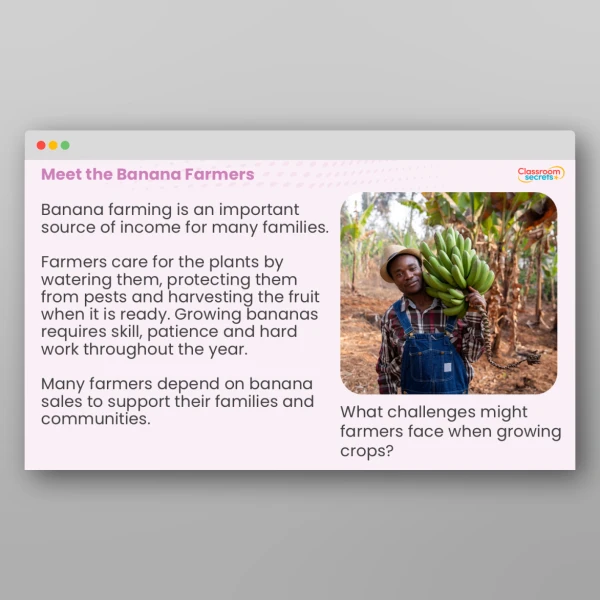 An image of the Fairtrade: The Journey of a Banana Teaching PPT Resource