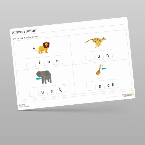 An image of the Amazing World - African Safari Literacy Activities Resource