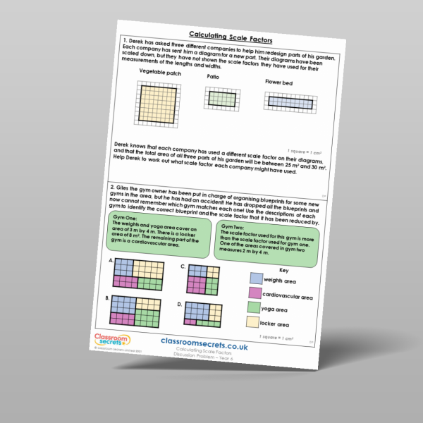 Scale Factor Problem Solving Year 6 Calculating Scale Factors Discussion Problem Resource ...