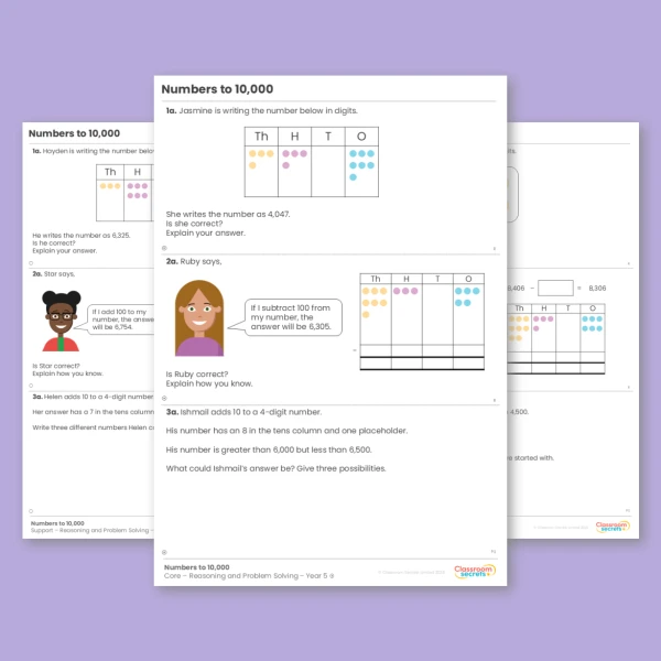 Year 5 Numbers to 10,000 Place Value Reasoning and Problem Solving
