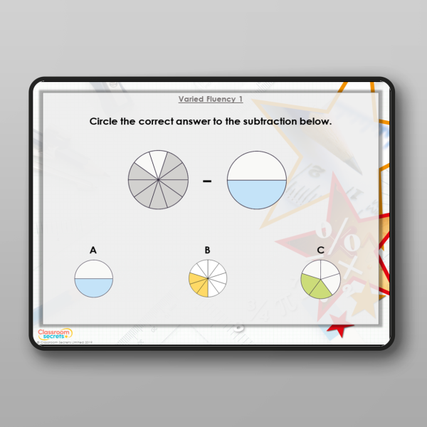 Year 5 Subtract Fractions Modelling Ppt Resource | Classroom Secrets