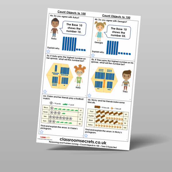 Year 2 count objects to 100 reasoning and problem solving resource