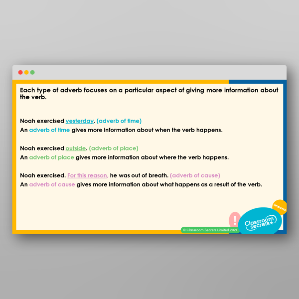 Year 3 Using Adverbs To Express Time Place And Cause Teaching Ppt 2 ...