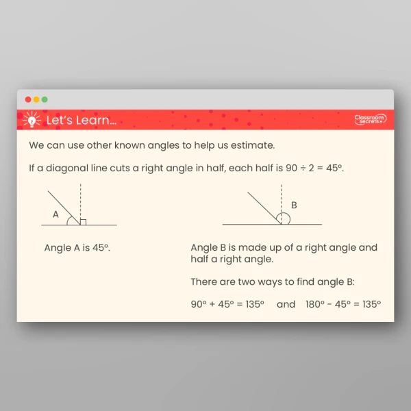 An image of the Estimate Angles Teaching PPT Resource
