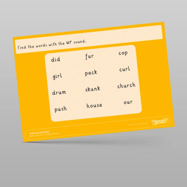 An image of the Autumn 2 Week 4 Wake Up and Work Resource