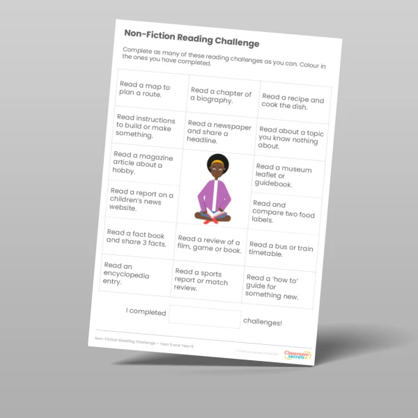 An image of the UKS2 Non-Fiction Reading Challenge Resource