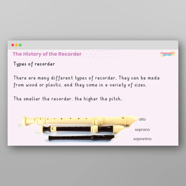 An image of the All About the Recorder Assembly Resource
