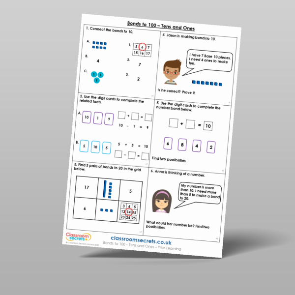 Year 2 Bonds To 100 Tens And Ones Prior Learning Resource | Classroom ...
