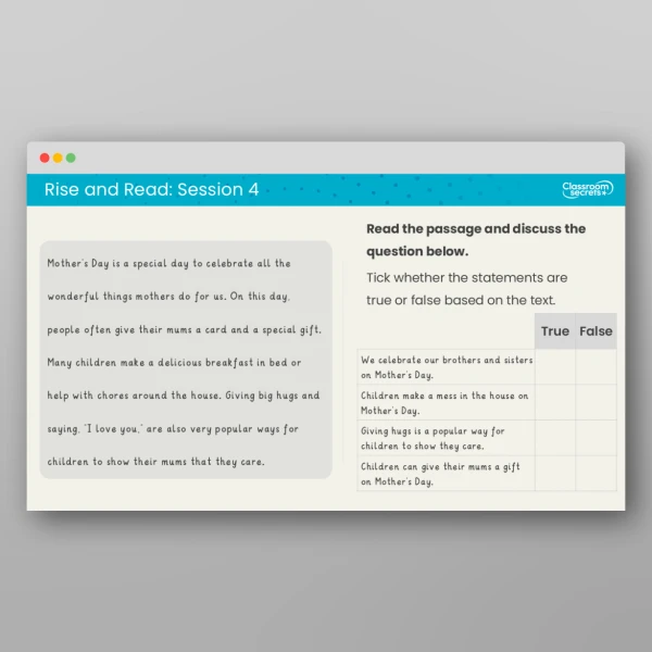 An image of the Rise and Read Mother's Day Resource