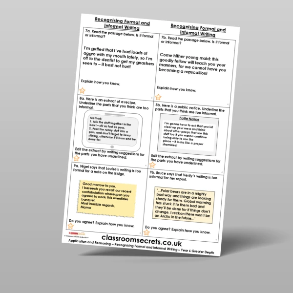 An image of the Free Recognising Formal and Informal Writing Application and Reasoning Resource