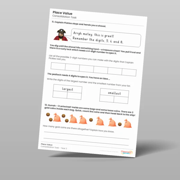 An image of the Place Value Consolidation Task Resource