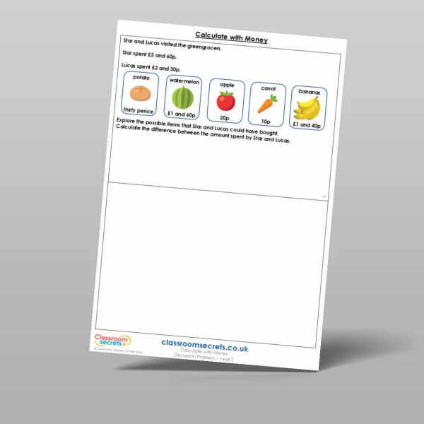 An image of the Calculate with Money Discussion Problem Resource