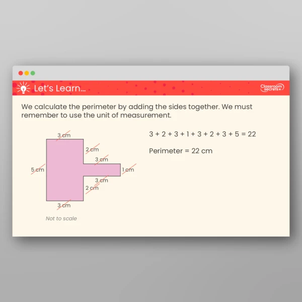 An image of the Perimeter of Rectilinear Shapes Teaching PPT Resource
