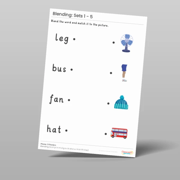 An image of the Phonics Blending Activities: Sets 1 - 5 Resource