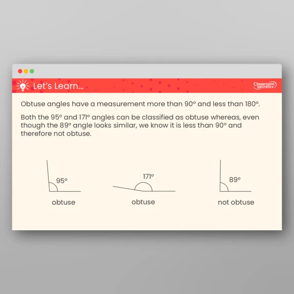 An image of the Classify Angles Teaching PPT Resource