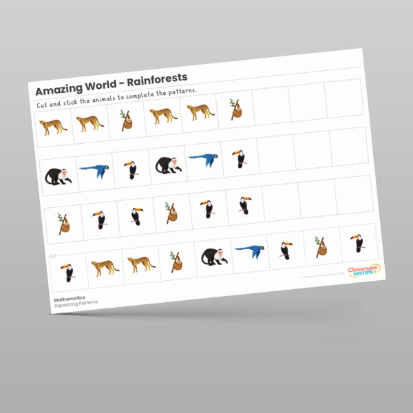 An image of the Amazing World - Rainforests Maths Activities Resource