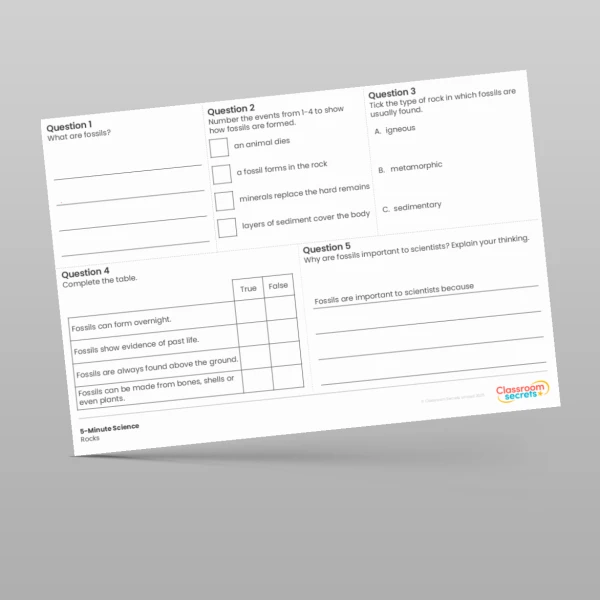 An image of the Rocks 5-Minute Science Resource